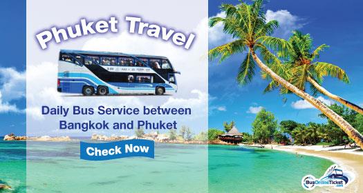 Daily bus services offered by Phuket Travel between Bangkok and Phuket