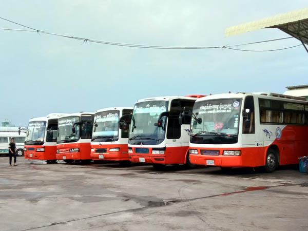 Mekong Express Buses in Office at Phnom Penh