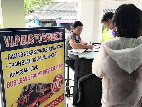 Ticket counter selling ticket to Bangkok