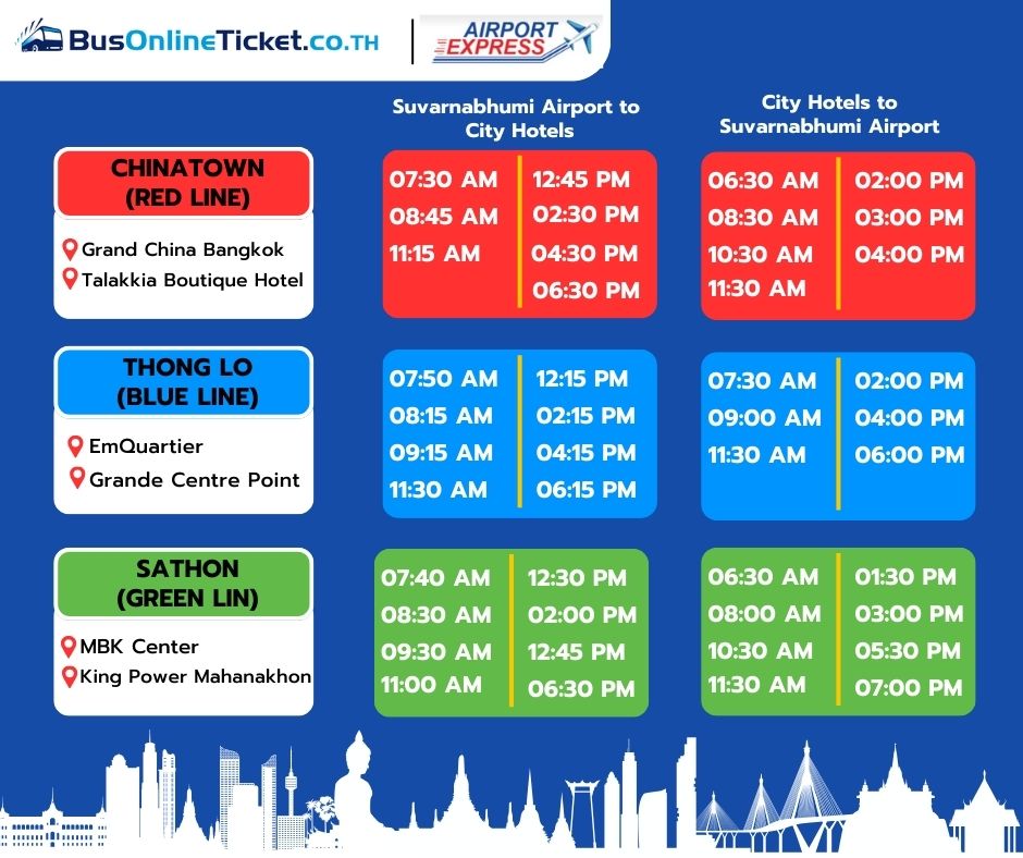 Elephant Airport Express en schedule EN